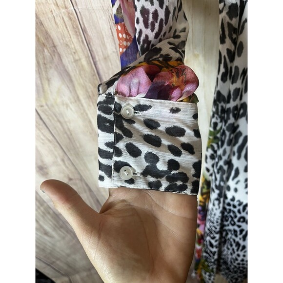 Spy Zone Exchange Dress Women’s Size Medium Animal Floral Print Sheer Maxi - Picture 6 of 12